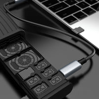 Lenyes LCR03 | Type-C Kablolu Su Geçirmez Çoklu Kart Depolama & Okuyucu Kutusu – 10 Gbps