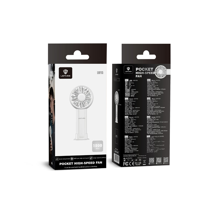 Lenyes LHF15 | 3 Kademeli 6000 RPM 1200mAh Portatif Mini El Fanı