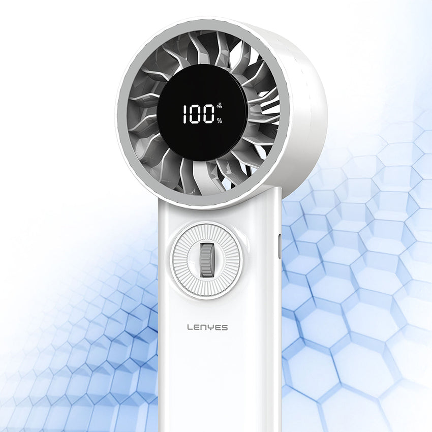 Lenyes LHF18 Dijital LED Göstergeli Yüksek Hızlı Portatif Soğutucu El Fanı 10000 RPM