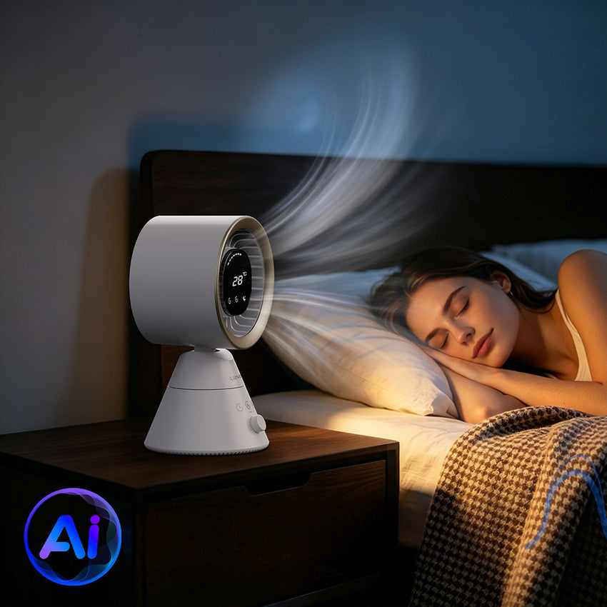 Lenyes LHF22 Dijital LED Göstergeli AI Hava Kontrollü Kule Tipi Soğutucu Masa Fanı