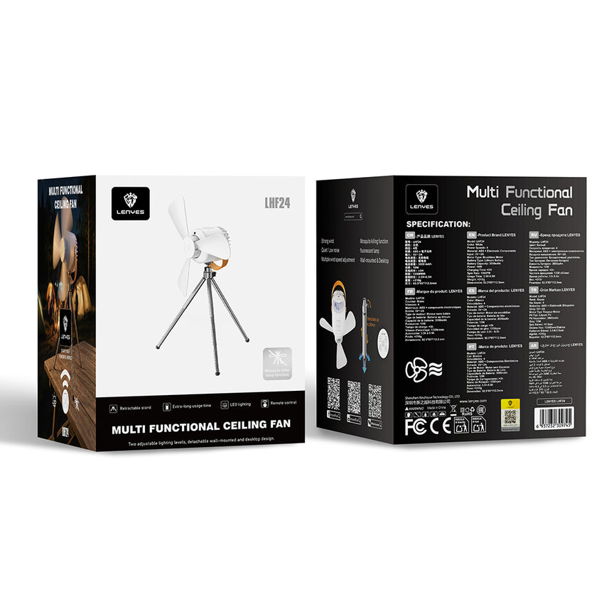 Lenyes LHF24 Aydınlatmalı Uzaktan Kumandalı Çok Fonksiyonlu Soğutucu Tavan Askılı Fan