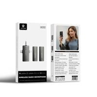 Lenyes LM202 3 in1 Type-C & Lightning & 3,5mm Portlu Kablosuz Yaka Mikrofonu