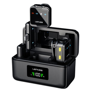 Lenyes LM205 2in1 Type-C & Lightning Bağlantılı Yapay Zeka Gürültü Engelleyicili Kablosuz Yaka Mikrofonu