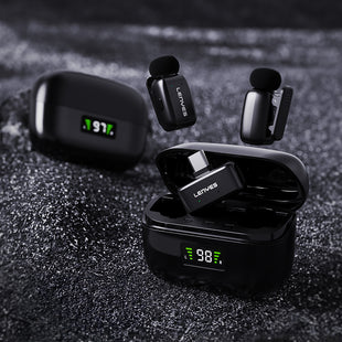 Lenyes LM206 Dijital LED Göstergeli Type-C Portlu Kablosuz Yaka Mikrofonu