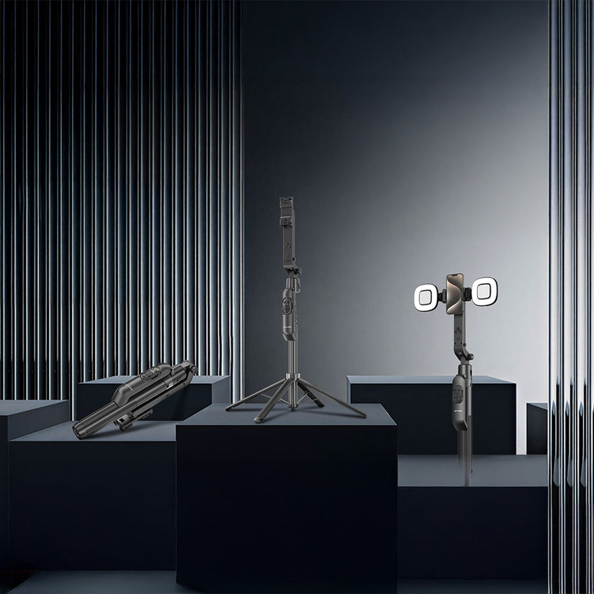 Lenyes LPH119 | Yapay Zeka Destekli Dolgu Işıklı 360° Dönebilen Selfie Çubuğu ve Tripod