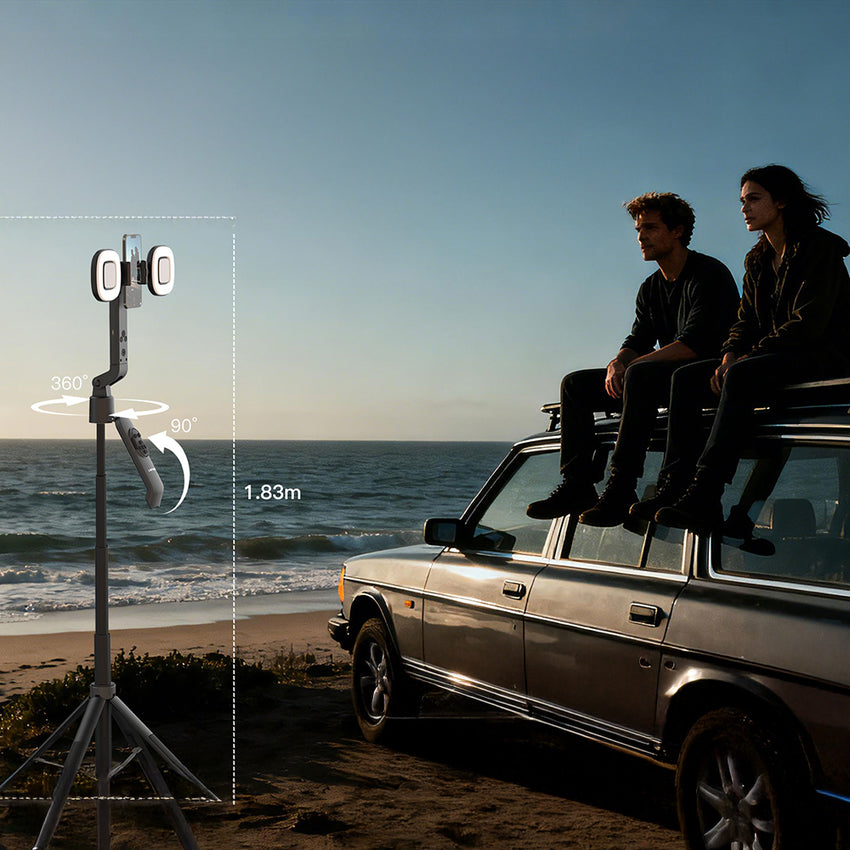 Lenyes LPH119 | Yapay Zeka Destekli Dolgu Işıklı 360° Dönebilen Selfie Çubuğu ve Tripod