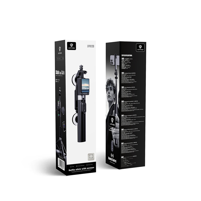 Lenyes LPH120 | Uzaktan Kumandalı Ekranlı Tripod ve Selfie Çubuğu