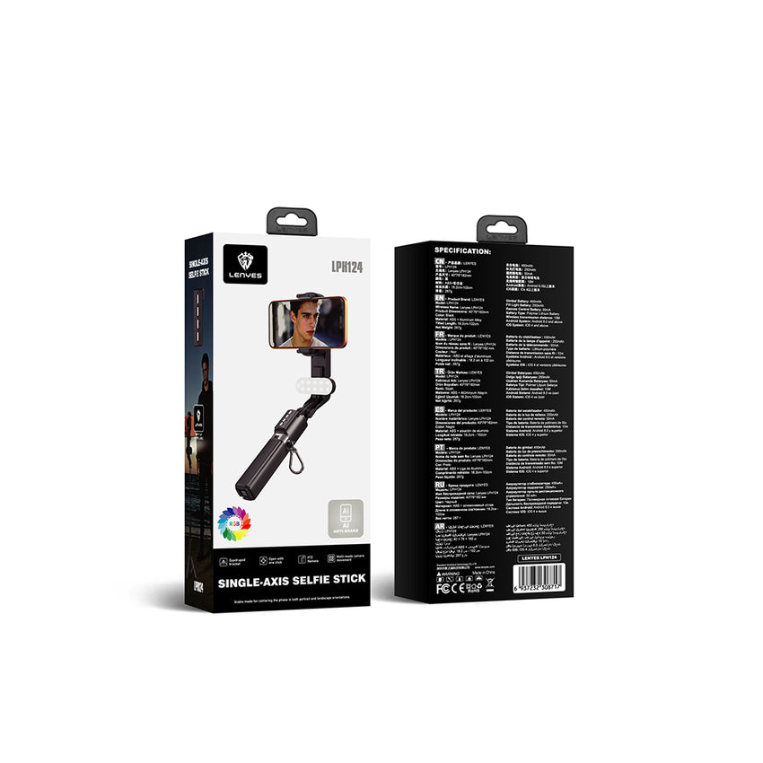 Lenyes LPH124 RGB Dolgu Işıklı Teleskopik Tripod ve Mini Selfie Çubuğu