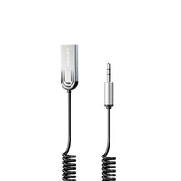 Lenyes LR208 Spiral Kablo Tasarımlı Dahili Mikrofonlu Kablosuz Ses Alıcı AUX Bluetooth v5.3 Adaptör