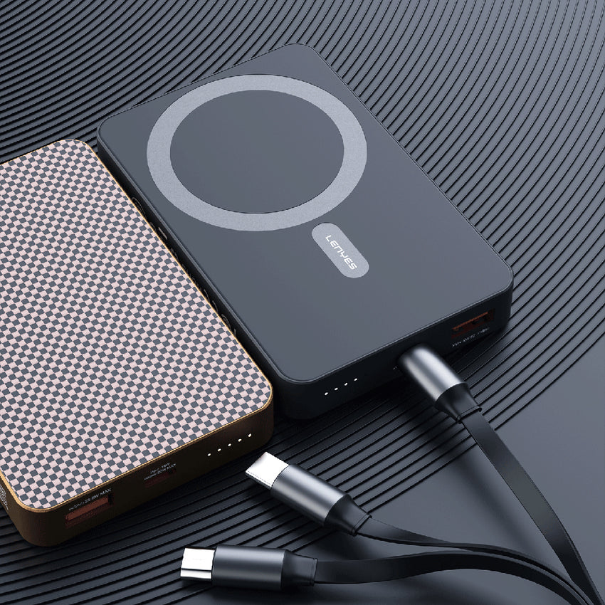 Lenyes P32-1 | M-safe Aramid Fiber 15W Kablosuz Powerbank 10000mAh