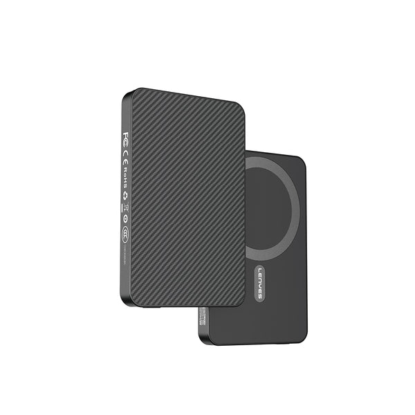 Lenyes P32 | M-safe Şarj Özellikli Aramid Fiber 15W Kablosuz Powerbank 5000mAh