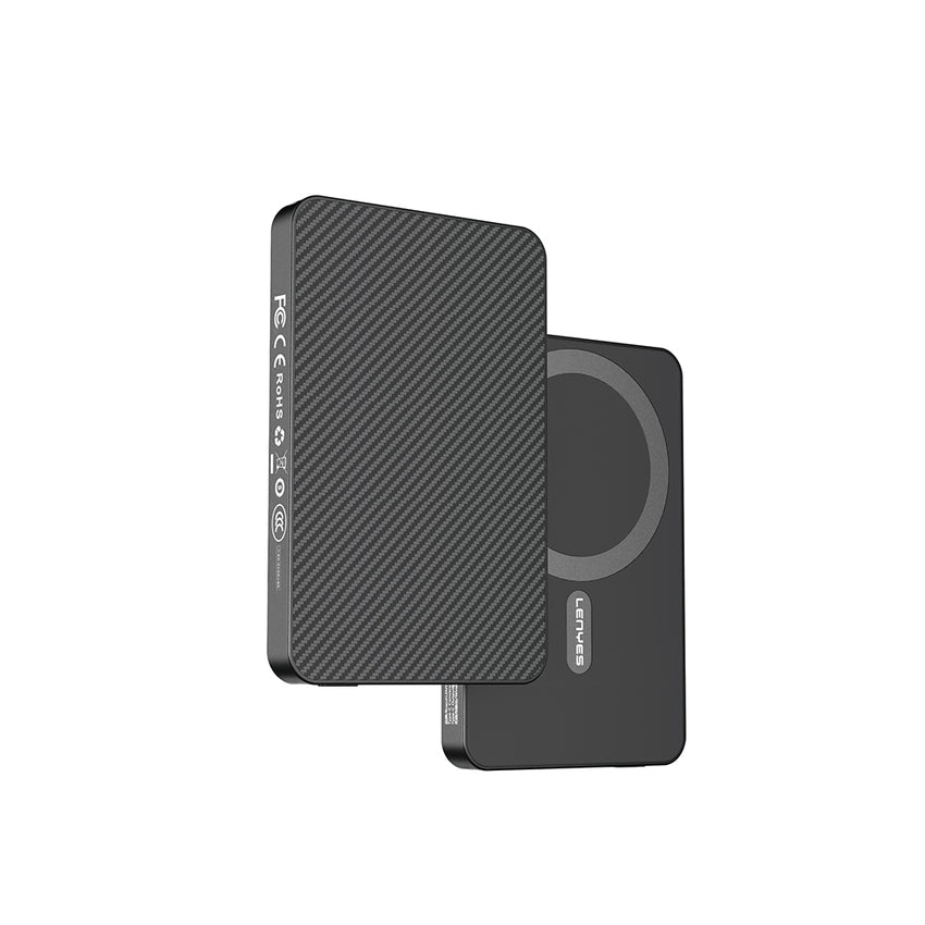 Lenyes P32 | M-safe Şarj Özellikli Aramid Fiber 15W Kablosuz Powerbank 5000mAh