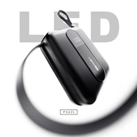 Lenyes P562L Dijital LED Göstergeli Dahili Type-C ve Lightning Kablolu Powerbank 22.5W 10000mAh