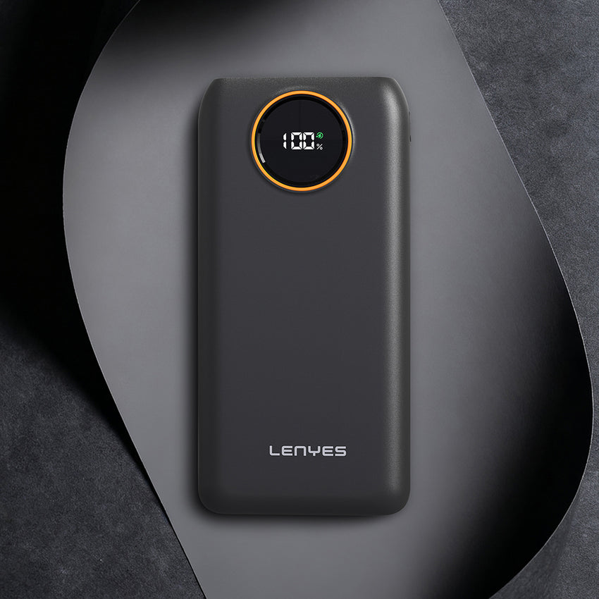 Lenyes P851L Dijital LED Göstergeli Type-C ve Lightning Kablolu Powerbank 22.5W 10000mAh