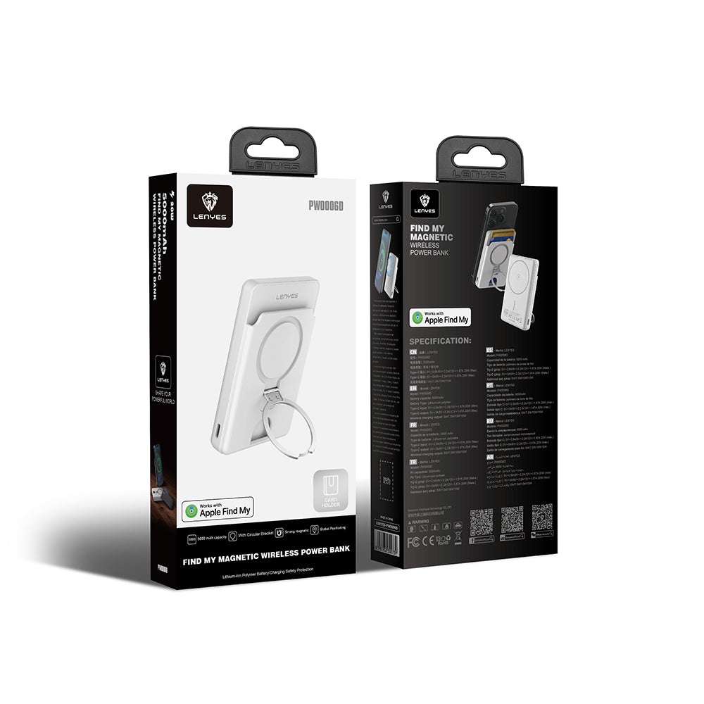 Lenyes PW0006D 20W PD Kartlıklı Standlı 15W Wireless Powerbank