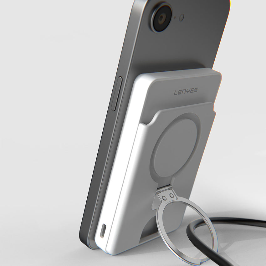 Lenyes PW0006D | PD  Apple Find My Destekli 20W Hızlı Şarj Kartlıklı Standlı Wireless Powerbank 5000mAh