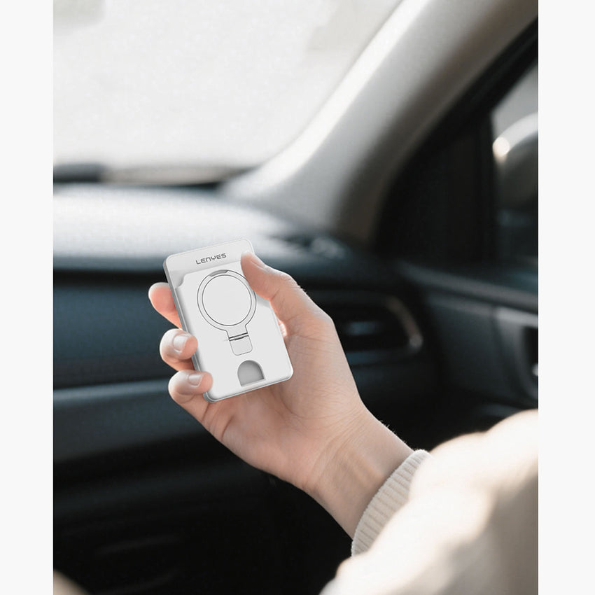 Lenyes PW0006D | PD  Apple Find My Destekli 20W Hızlı Şarj Kartlıklı Standlı Wireless Powerbank 5000mAh