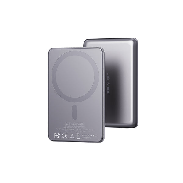 Lenyes PW0015D | Ultra İnce Manyetik Kablosuz Powerbank 15W 5000mAh LED Göstergeli