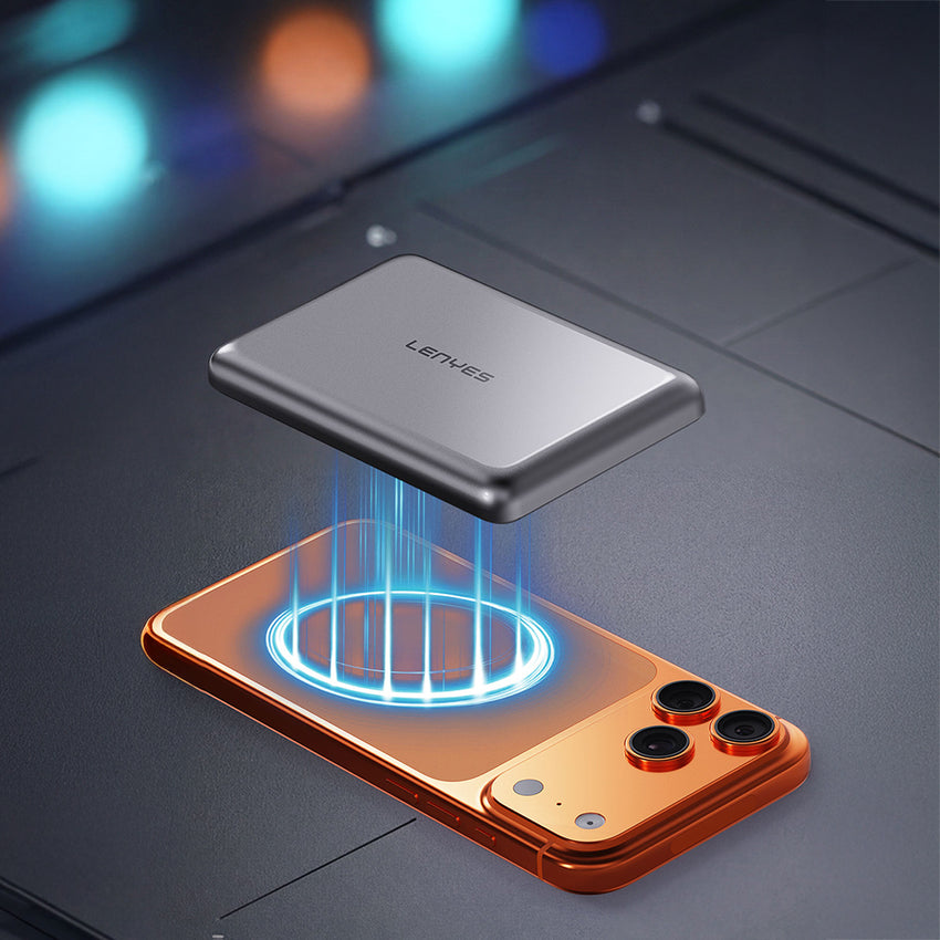 Lenyes PW0015D | Ultra İnce Manyetik Kablosuz Powerbank 15W 5000mAh LED Göstergeli