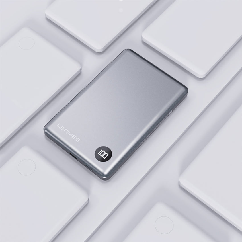 Lenyes PW037D | Ultra İnce 15W MagSafe Uyumlu Powerbank 5000mAh | LED Ekranlı