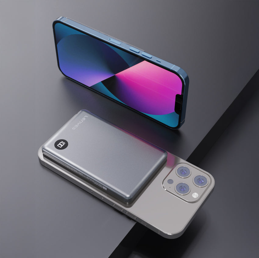 Lenyes PW037D | Ultra İnce 15W MagSafe Uyumlu Powerbank 5000mAh | LED Ekranlı