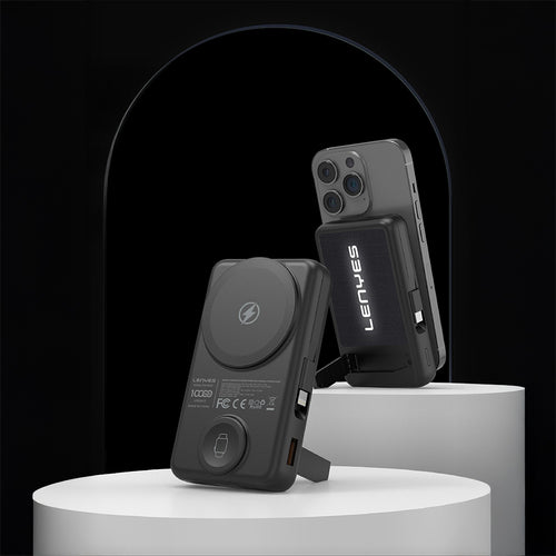 Lenyes PW1003D Akıllı Saat ve Telefon Şarj Özellikli Standlı Wireless Powerbank 22.5W 10000mAh