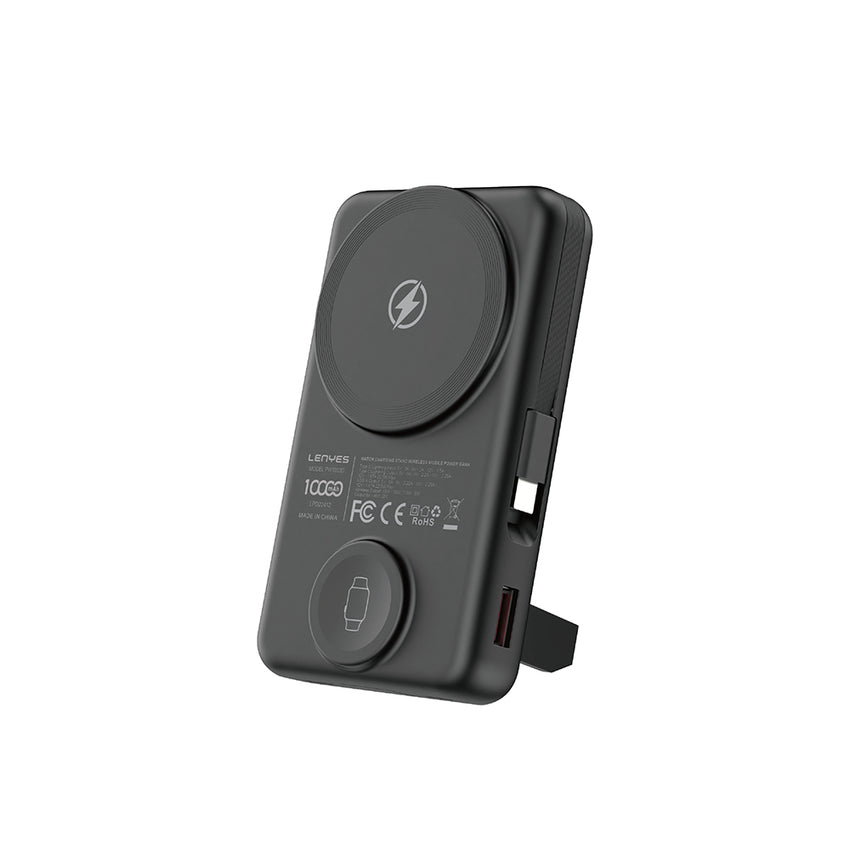 Lenyes PW1003D Akıllı Saat ve Telefon Şarj Özellikli Standlı Wireless Powerbank 22.5W 10000mAh