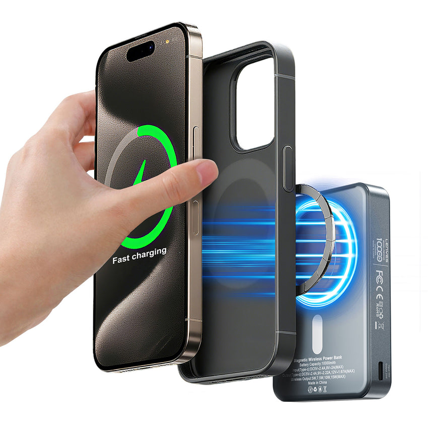 Lenyes PW1010D Standlı Akıllı Saat Kablosuz Şarj Özellikli Wireless Powerbank 20W 10000mAh