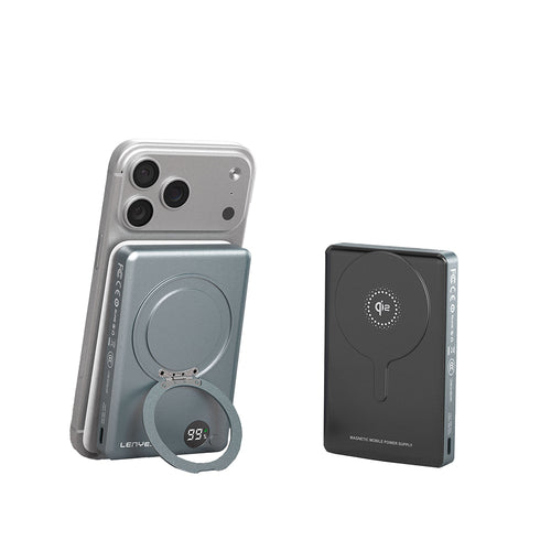 Lenyes PW1013D Qi2 Teknolojili 360° Standlı Kablosuz Şarj Özellikli Wireless Powerbank 30W 10000mAh