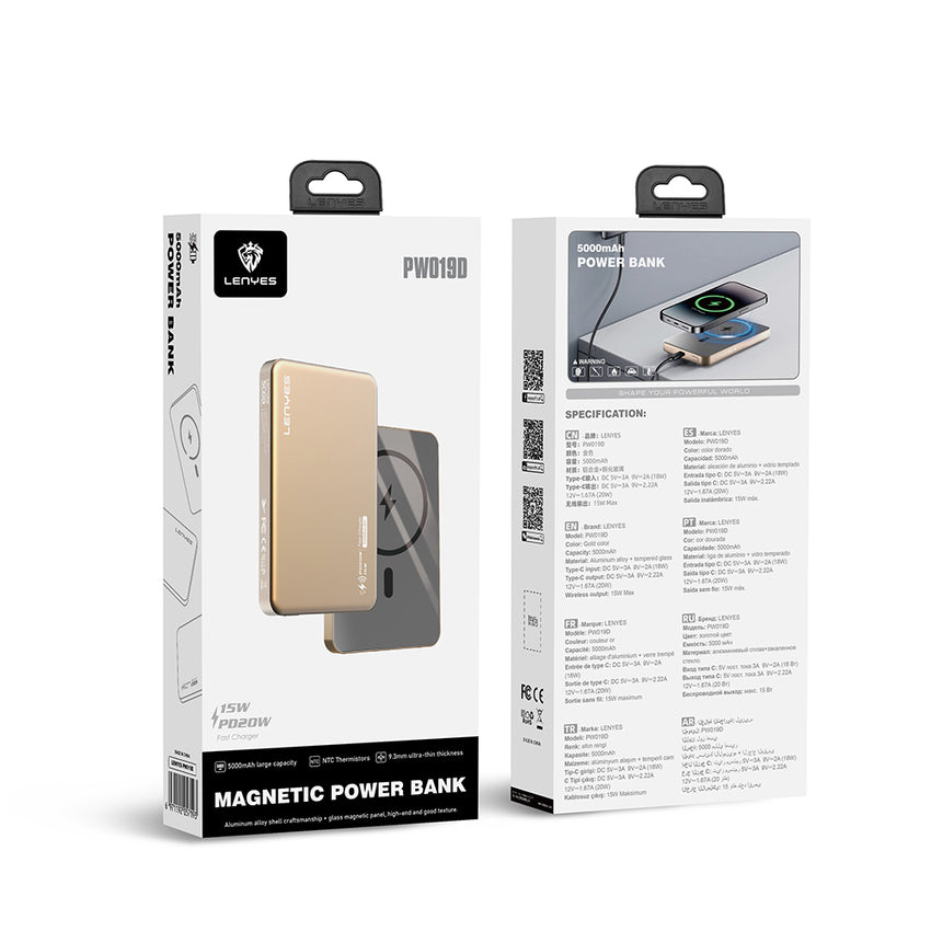 Lenyes PW119D | PD 20W Ultra İnce Wireless Powerbank 15W 10000mAh