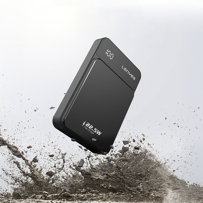 Lenyes PW126D | 22.5W Hızlı Şarjlı Manyetik Kablosuz & LED Ekranlı Powerbank 10000mAh
