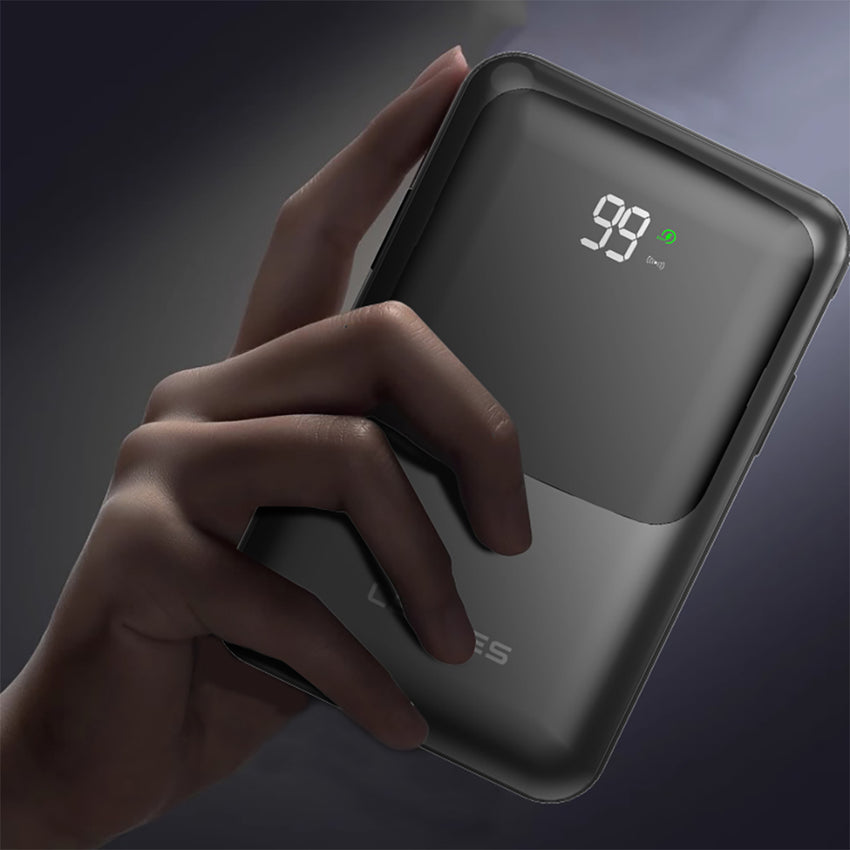 Lenyes PW223D | 22.5W Kablosuz Şarjlı LED Ekranlı Type-C & Lightning Powerbank 20000mAh