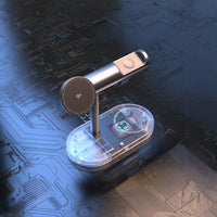 Lenyes PW319 Qi2 15W Ambiyans Işıklı 3in1 Kablosuz Şarj Standı | Telefon, Saat, Kulaklık Uyumlu