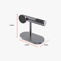 Lenyes PW319 Qi2 15W Ambiyans Işıklı 3in1 Kablosuz Şarj Standı | Telefon, Saat, Kulaklık Uyumlu