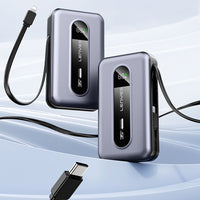 Lenyes PX1002D | 35W Hızlı Şarj Destekli Entegre 2 Kablolu Dijital LED Ekranlı Powerbank 10000mAh