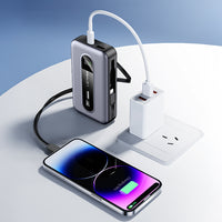 Lenyes PX1002D | 35W Hızlı Şarj Destekli Entegre 2 Kablolu Dijital LED Ekranlı Powerbank 10000mAh