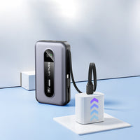 Lenyes PX1002D | 35W Hızlı Şarj Destekli Entegre 2 Kablolu Dijital LED Ekranlı Powerbank 10000mAh