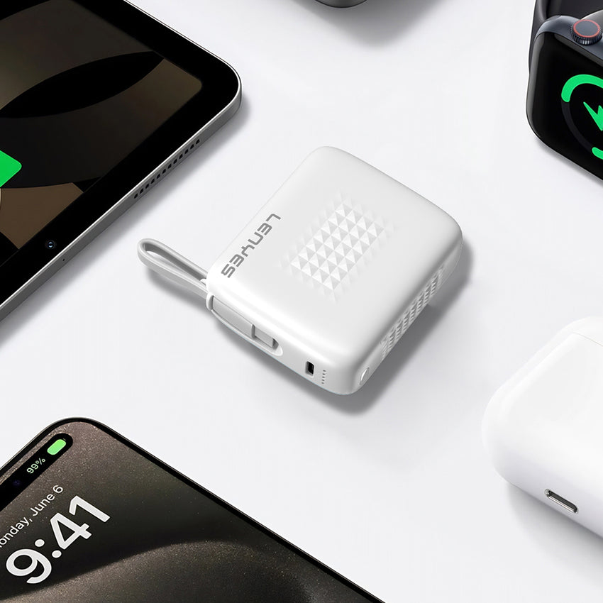 Lenyes PX169D Dahili Type-C Kablolu Mini Taşınabilir Powerbank 22.5W 10000mAh