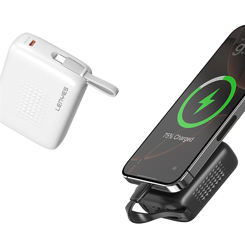 Lenyes PX169D Dahili Type-C Kablolu Mini Taşınabilir Powerbank 22.5W 10000mAh