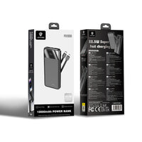 Lenyes PX180D Dijital LED Ekranlı Type-C ve Lightning Kablolu Powerbank 22.5W 10000mAh