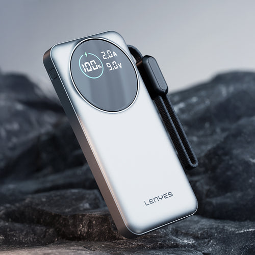 Lenyes PX2004D Dijital LED Ekranlı Dahili Lightning Kablolu Powerbank 22.5W 20000mAh