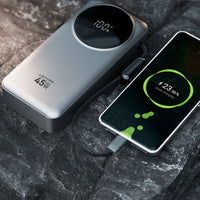 Lenyes PX279D Dijital LED Ekranlı Type-C ve Lightning Kablolu Powerbank 45W 20000mAh