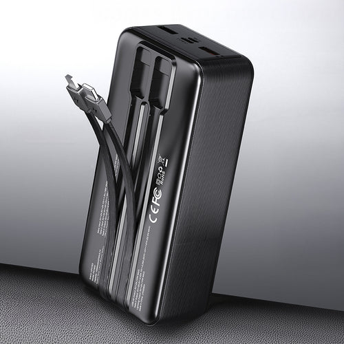Lenyes PX380D Dijital LED Ekranlı Type-C ve Lightning Kablolu Powerbank 22.5W 30000mAh