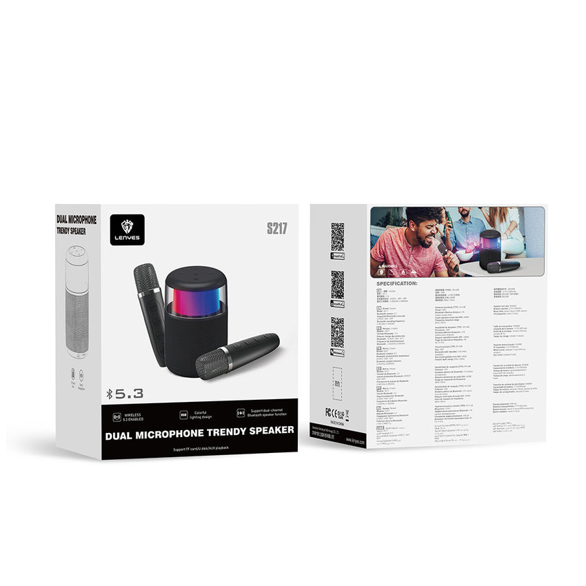 Lenyes S217 RGB Mikrofonlu Bluetooth Speaker | 10W & 360° Ses