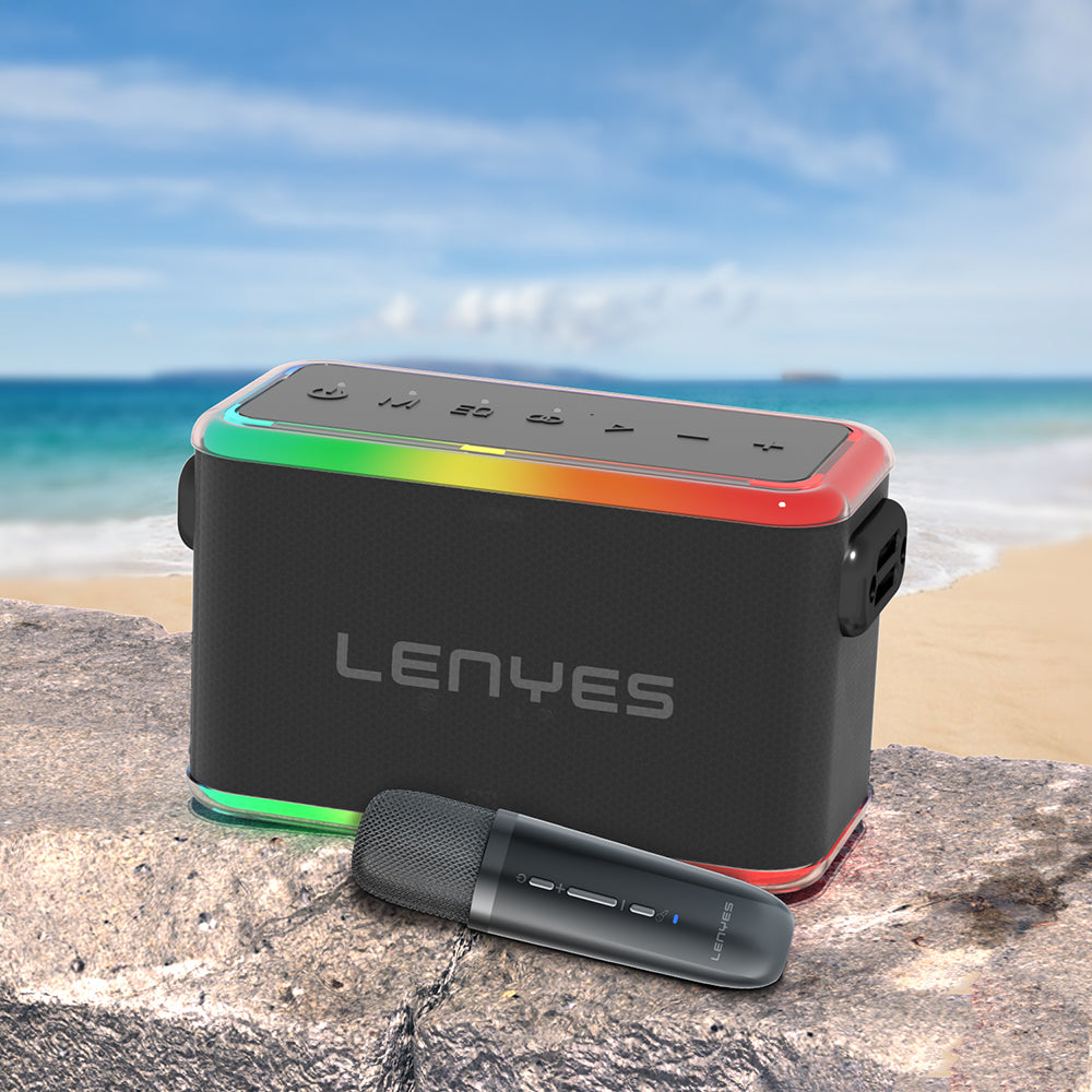 Lenyes S834 RGB Hoparlör | Taşınabilir Bluetooth & Karaoke Mikrofon