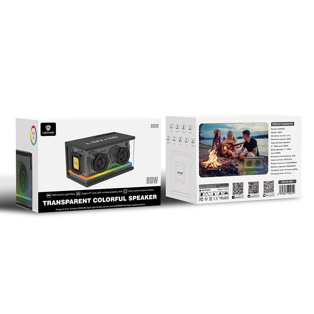Lenyes S839 | RGB Işıklı 80W Bluetooth Hoparlör TWS v5.2