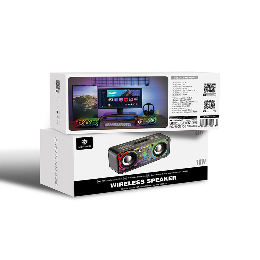 Lenyes S842 RGB Işıklı | 18W TWS Bluetooth Hoparlör v5.3