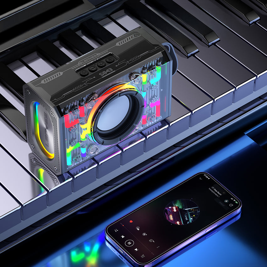 Lenyes S843 RGB Işıklı | Taşınabilir 20W TWS Bluetooth Hoparlör v5.3
