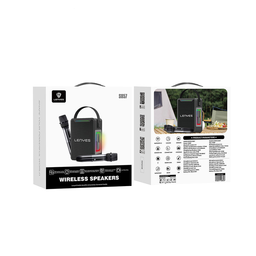 Lenyes S857 RGB Mikrofonlu Bluetooth Speaker | 150W & Powerbank Fonksiyonu
