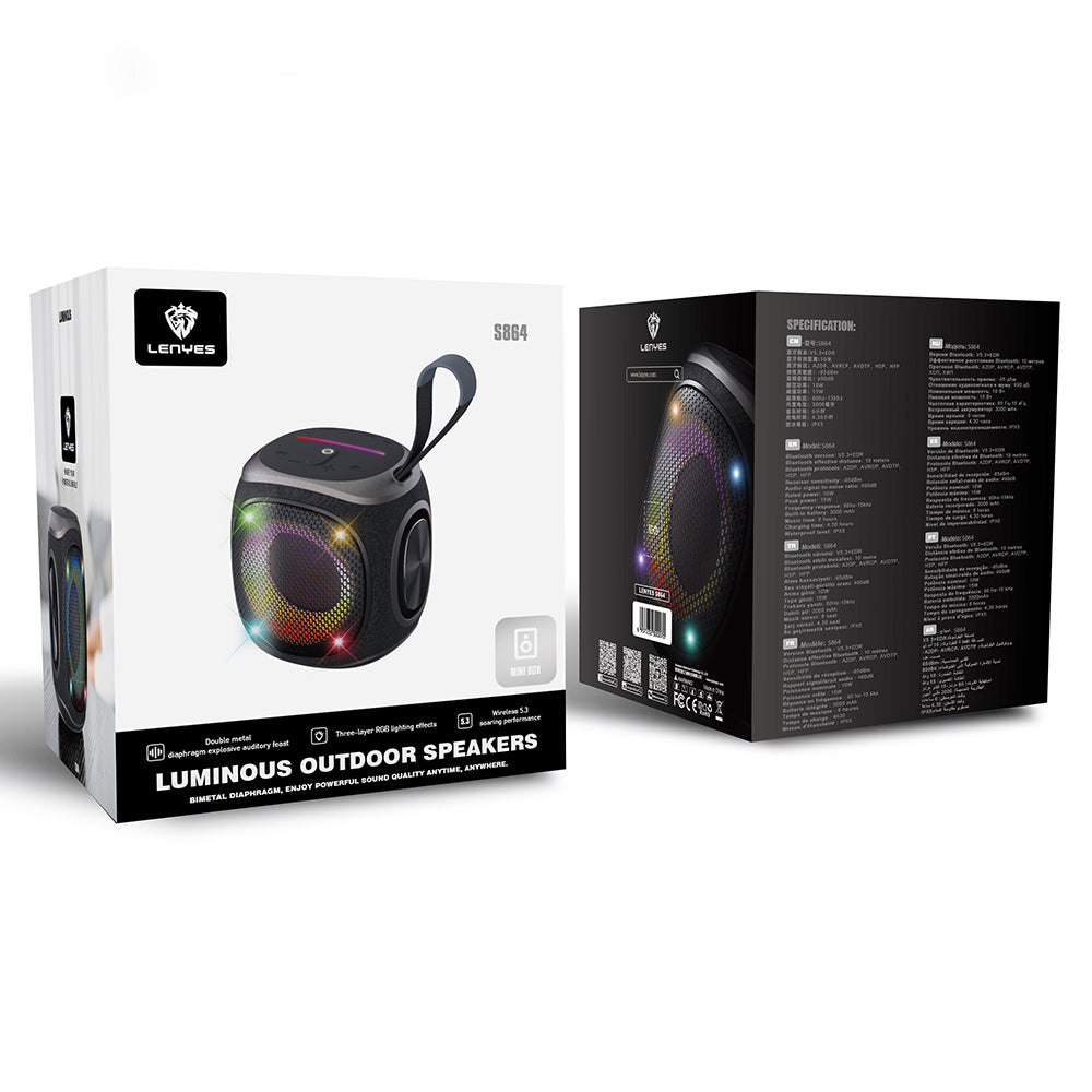 Lenyes S864 RGB Bluetooth Hoparlör | 15W Güç & 6 Saat Pil Süresi
